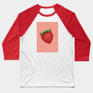 Strawberry-Cat Baseball T-Shirt